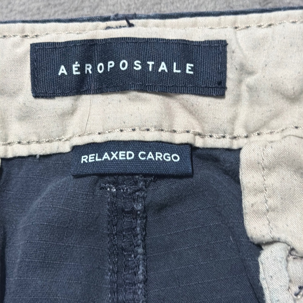 Aeropostale Cargo Pants Mens 30 Navy Blue Ripstop Cotton Outdoor Casual Skater - Picture 9 of 14